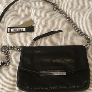 B Makowsky crossbody black leather